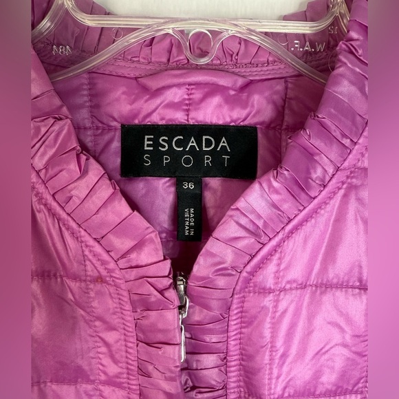 ESCADA Sport Ruffle Trim Lightweight Purple Pink Nylon Jacket Size S US 36 EU - Picture 7 of 15